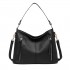 LT1941-MISS LULU CLASSIC STYLE SLOUCH SHOULDER BAG BLACK